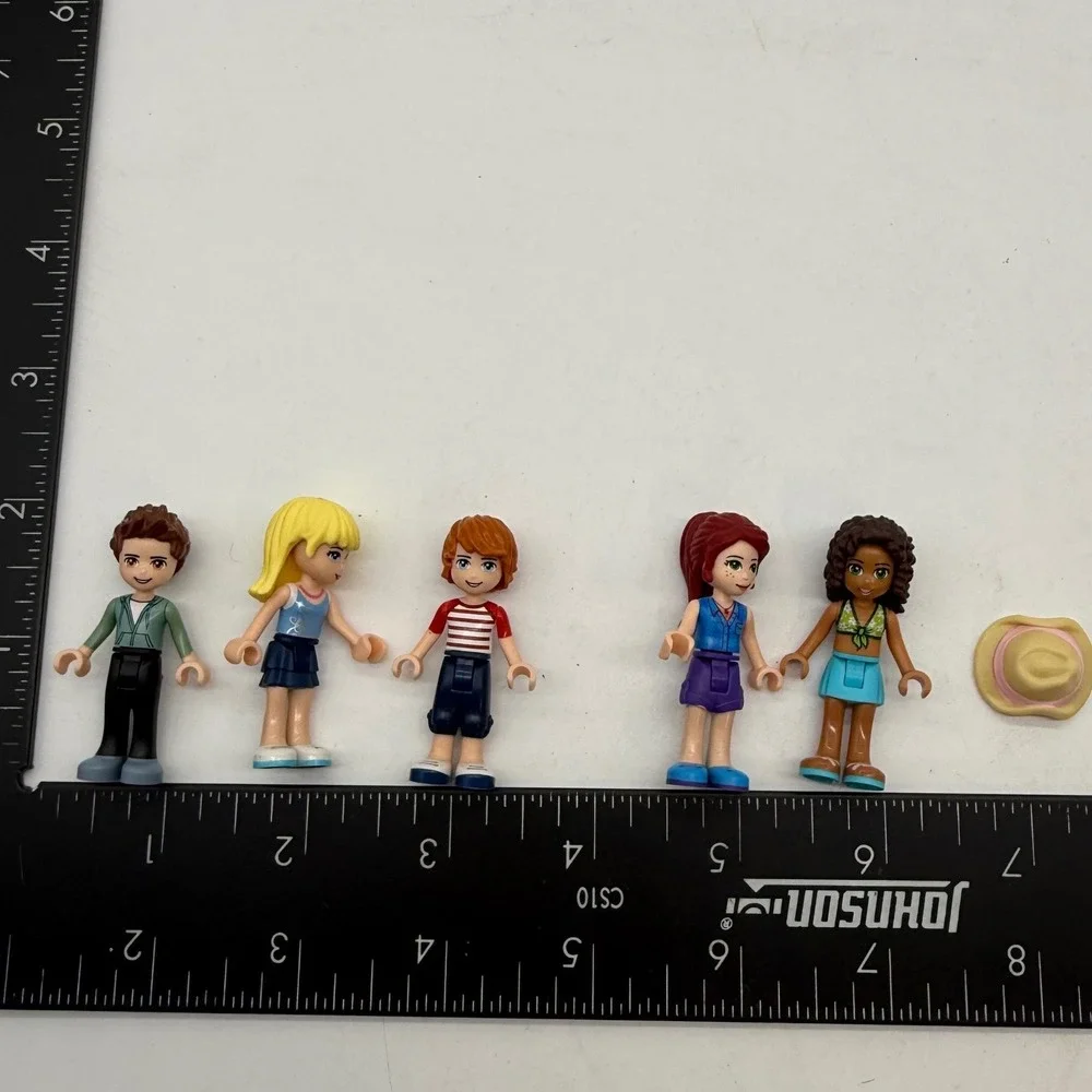 LEGO Friends Mini Doll Figure Lot of 5 Heartlake City Characters with Sun Hat